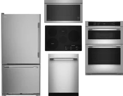 5 Piece Package Includes Refrigerator, Cooktop, Wall Oven, Microwave And Dishwasher