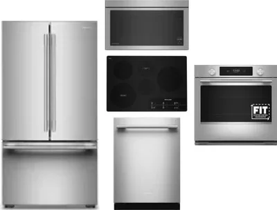5 Piece Package Includes Refrigerator, Cooktop, Wall Oven, Microwave And Dishwasher