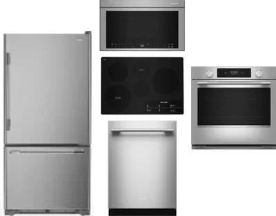 5 Piece Package Includes Refrigerator, Cooktop, Wall Oven, Microwave And Dishwasher