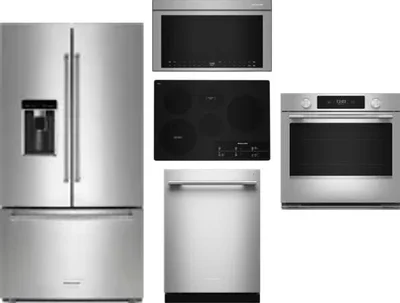 5 Piece Package Includes Refrigerator, Cooktop, Wall Oven, Microwave And Dishwasher