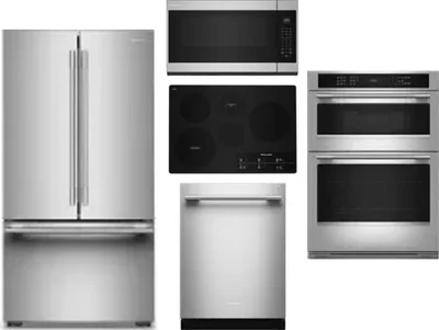 5 Piece Package Includes Refrigerator, Cooktop, Wall Oven, Microwave And Dishwasher