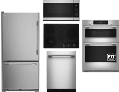 5 Piece Package Includes Refrigerator, Cooktop, Wall Oven, Microwave And Dishwasher