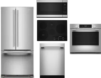 5 Piece Package Includes Refrigerator, Cooktop, Wall Oven, Microwave And Dishwasher