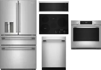 5 Piece Package Includes Refrigerator, Cooktop, Wall Oven, Microwave And Dishwasher