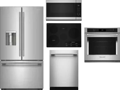 5 Piece Package Includes Refrigerator, Cooktop, Wall Oven, Microwave And Dishwasher