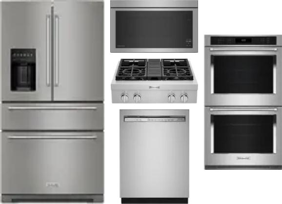 5 Piece Package Includes Refrigerator, Cooktop, Wall Oven, Microwave And Dishwasher