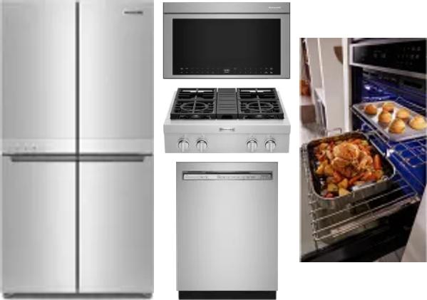5 Piece Package Includes Refrigerator, Cooktop, Wall Oven, Microwave And Dishwasher