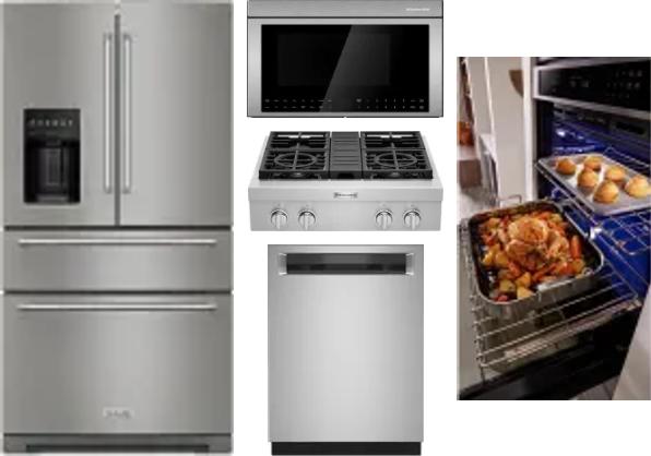 5 Piece Package Includes Refrigerator, Cooktop, Wall Oven, Microwave And Dishwasher