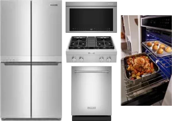 5 Piece Package Includes Refrigerator, Cooktop, Wall Oven, Microwave And Dishwasher