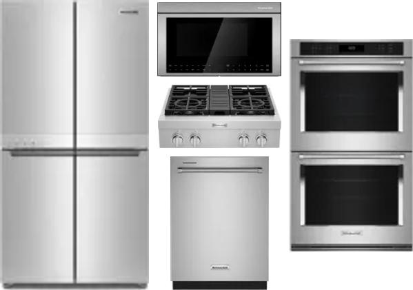 5 Piece Package Includes Refrigerator, Cooktop, Wall Oven, Microwave And Dishwasher