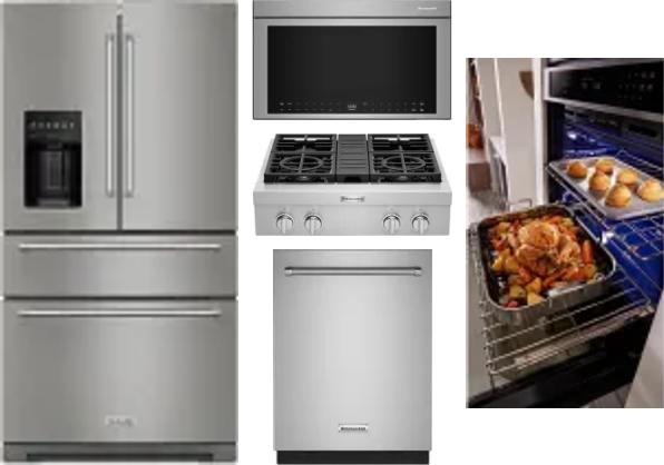 5 Piece Package Includes Refrigerator, Cooktop, Wall Oven, Microwave And Dishwasher