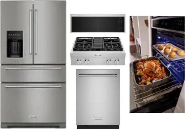 5 Piece Package Includes Refrigerator, Cooktop, Wall Oven, Microwave And Dishwasher