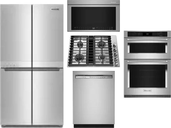 5 Piece Package Includes Refrigerator, Cooktop, Wall Oven, Microwave And Dishwasher