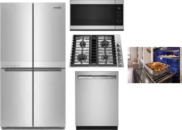 5 Piece Package Includes Refrigerator, Cooktop, Wall Oven, Microwave And Dishwasher