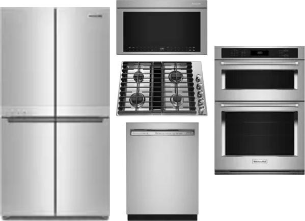 5 Piece Package Includes Refrigerator, Cooktop, Wall Oven, Microwave And Dishwasher