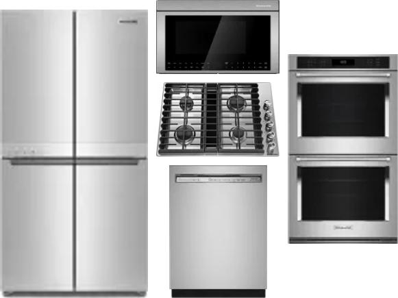 5 Piece Package Includes Refrigerator, Cooktop, Wall Oven, Microwave And Dishwasher