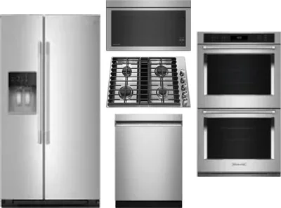 5 Piece Package Includes Refrigerator, Cooktop, Wall Oven, Microwave And Dishwasher