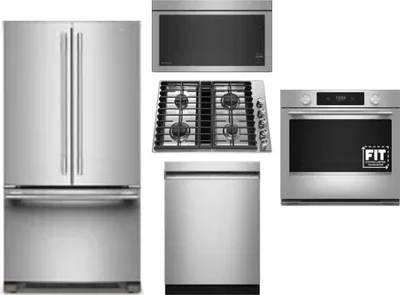 5 Piece Package Includes Refrigerator, Cooktop, Wall Oven, Microwave And Dishwasher
