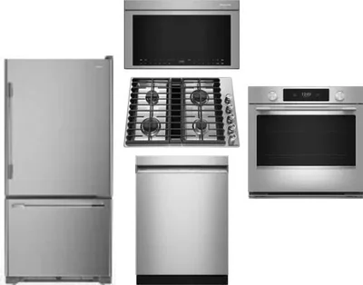 5 Piece Package Includes Refrigerator, Cooktop, Wall Oven, Microwave And Dishwasher