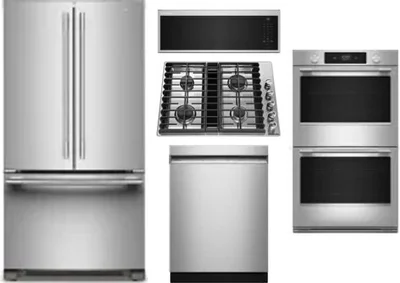 5 Piece Package Includes Refrigerator, Cooktop, Wall Oven, Microwave And Dishwasher
