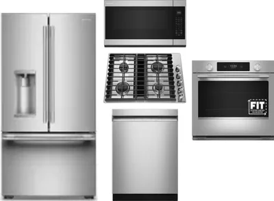5 Piece Package Includes Refrigerator, Cooktop, Wall Oven, Microwave And Dishwasher