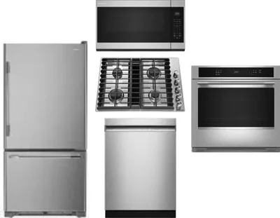 5 Piece Package Includes Refrigerator, Cooktop, Wall Oven, Microwave And Dishwasher