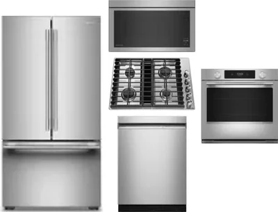 5 Piece Package Includes Refrigerator, Cooktop, Wall Oven, Microwave And Dishwasher