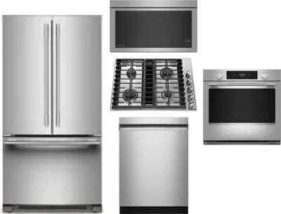 5 Piece Package Includes Refrigerator, Cooktop, Wall Oven, Microwave And Dishwasher