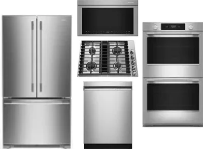 5 Piece Package Includes Refrigerator, Cooktop, Wall Oven, Microwave And Dishwasher