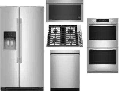 5 Piece Package Includes Refrigerator, Cooktop, Wall Oven, Microwave And Dishwasher