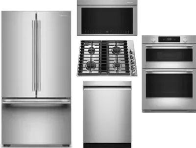 5 Piece Package Includes Refrigerator, Cooktop, Wall Oven, Microwave And Dishwasher