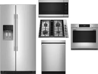 5 Piece Package Includes Refrigerator, Cooktop, Wall Oven, Microwave And Dishwasher