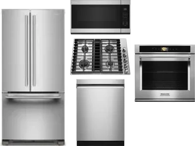 5 Piece Package Includes Refrigerator, Cooktop, Wall Oven, Microwave And Dishwasher