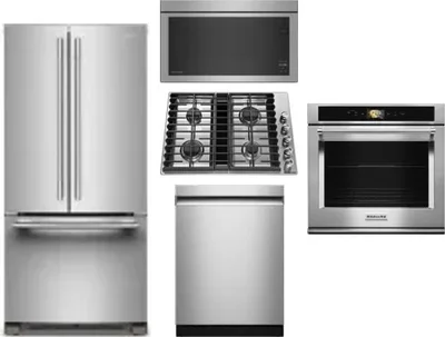 5 Piece Package Includes Refrigerator, Cooktop, Wall Oven, Microwave And Dishwasher