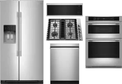 5 Piece Package Includes Refrigerator, Cooktop, Wall Oven, Microwave And Dishwasher