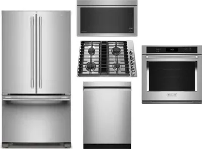 5 Piece Package Includes Refrigerator, Cooktop, Wall Oven, Microwave And Dishwasher