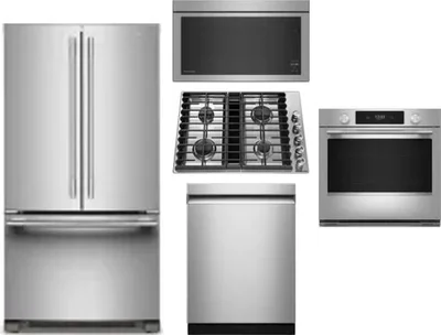 5 Piece Package Includes Refrigerator, Cooktop, Wall Oven, Microwave And Dishwasher
