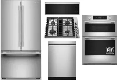 5 Piece Package Includes Refrigerator, Cooktop, Wall Oven, Microwave And Dishwasher