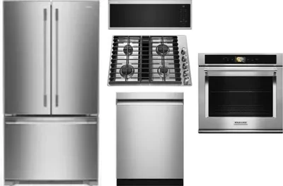 5 Piece Package Includes Refrigerator, Cooktop, Wall Oven, Microwave And Dishwasher