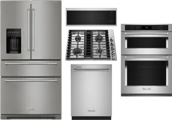 5 Piece Package Includes Refrigerator, Cooktop, Wall Oven, Microwave And Dishwasher