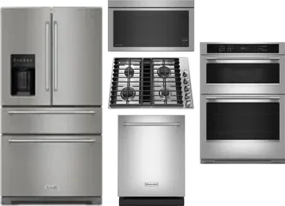 5 Piece Package Includes Refrigerator, Cooktop, Wall Oven, Microwave And Dishwasher