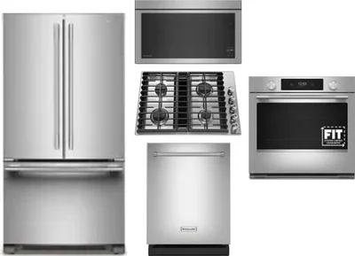 5 Piece Package Includes Refrigerator, Cooktop, Wall Oven, Microwave And Dishwasher