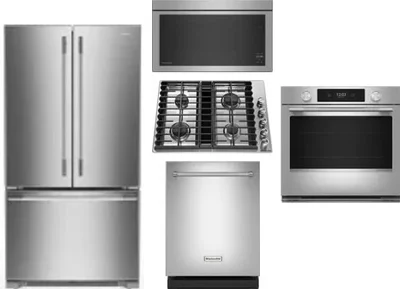 5 Piece Package Includes Refrigerator, Cooktop, Wall Oven, Microwave And Dishwasher