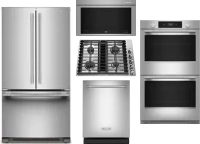 5 Piece Package Includes Refrigerator, Cooktop, Wall Oven, Microwave And Dishwasher