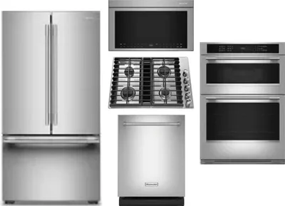 5 Piece Package Includes Refrigerator, Cooktop, Wall Oven, Microwave And Dishwasher