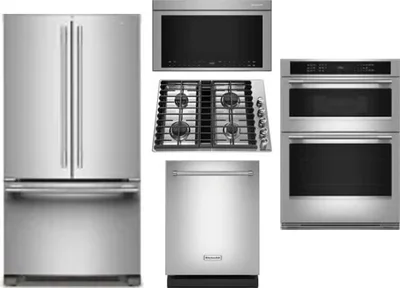5 Piece Package Includes Refrigerator, Cooktop, Wall Oven, Microwave And Dishwasher