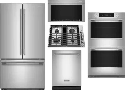 5 Piece Package Includes Refrigerator, Cooktop, Wall Oven, Microwave And Dishwasher