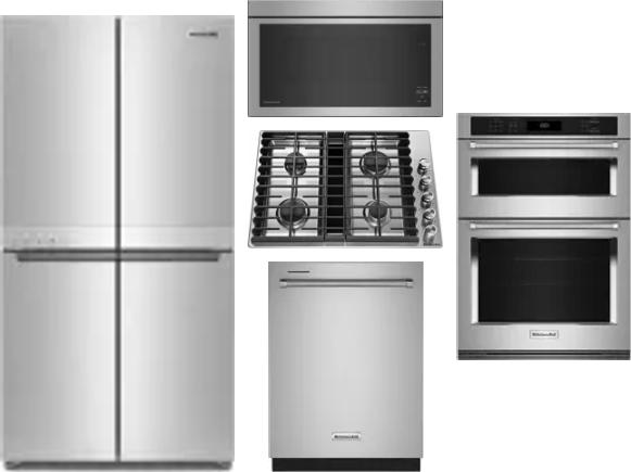 5 Piece Package Includes Refrigerator, Cooktop, Wall Oven, Microwave And Dishwasher