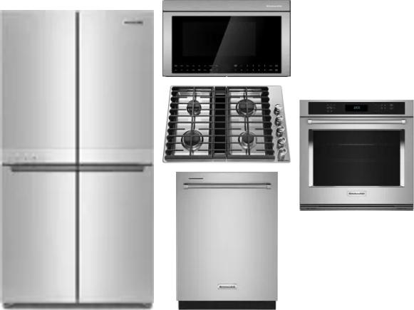 5 Piece Package Includes Refrigerator, Cooktop, Wall Oven, Microwave And Dishwasher