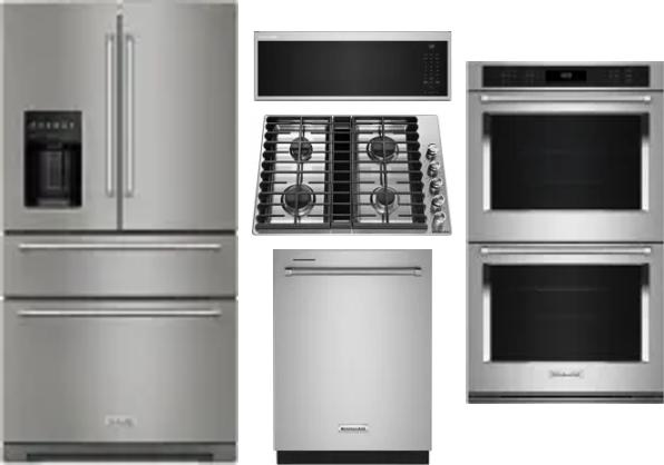 5 Piece Package Includes Refrigerator, Cooktop, Wall Oven, Microwave And Dishwasher